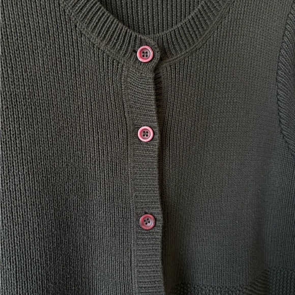 Dark Brown Knit Button Down Top | Size Large - Picture 5 of 6